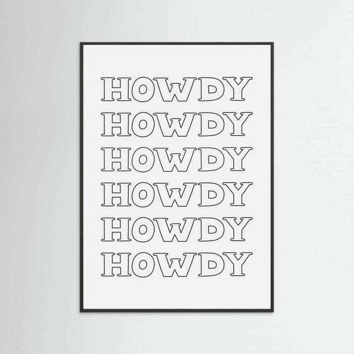 Black Howdy -juliste – juliste ja taidepainatus