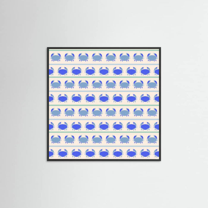 Poster Blue Crabs Nautical Pattern – poster e stampa artistica