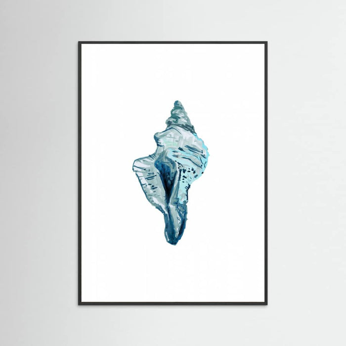Blue Seashell On White Background No4 Poster – poster och konsttryck