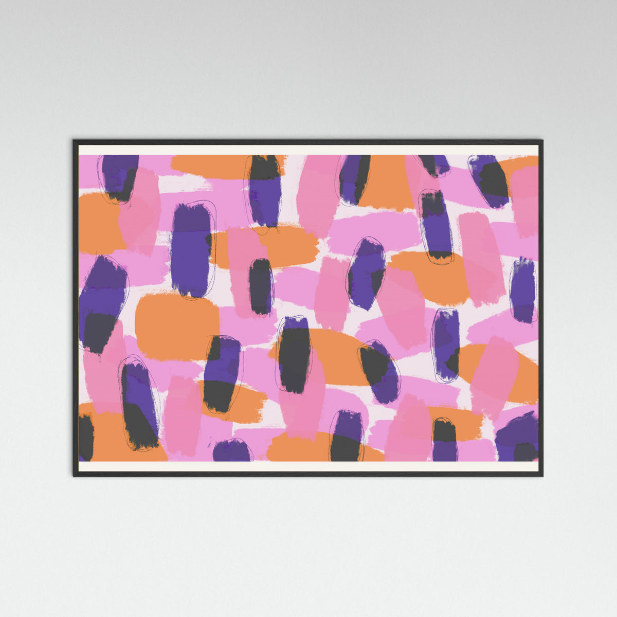 Black Wood Bold Color Strokes Poster