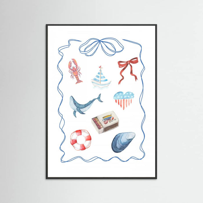 Coastal Collage Poster – poster and art print