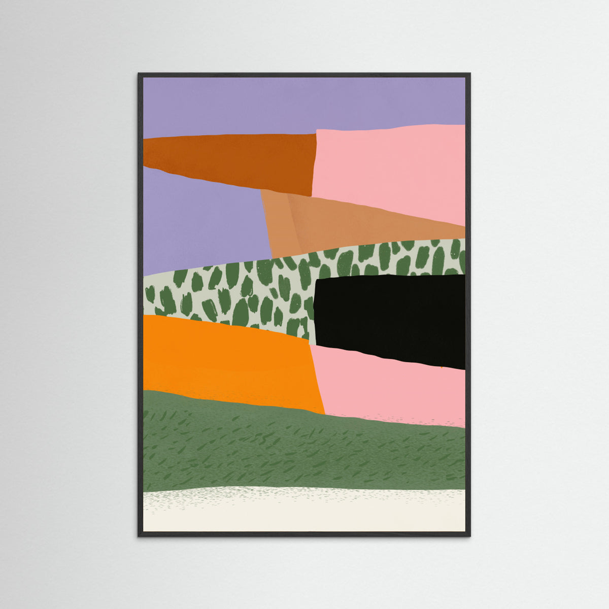 Black Wood Collage abstract minimalism 02 Poster