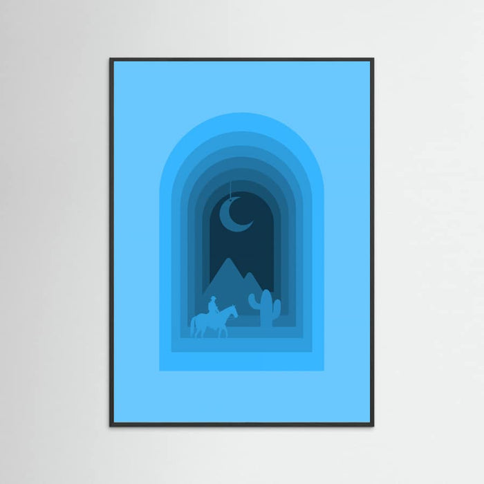 Black Wood Cool Desert Night Poster