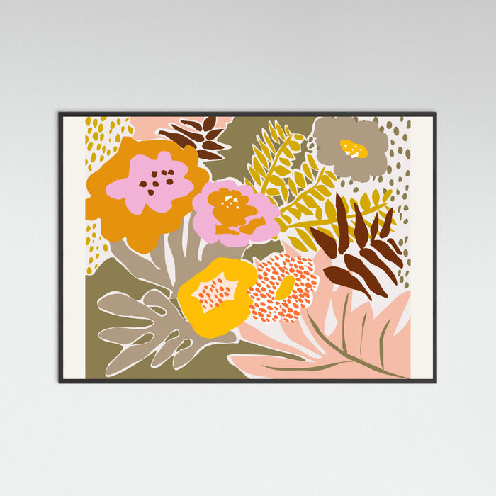 Black Wood Design for a happy life retro colors Poster