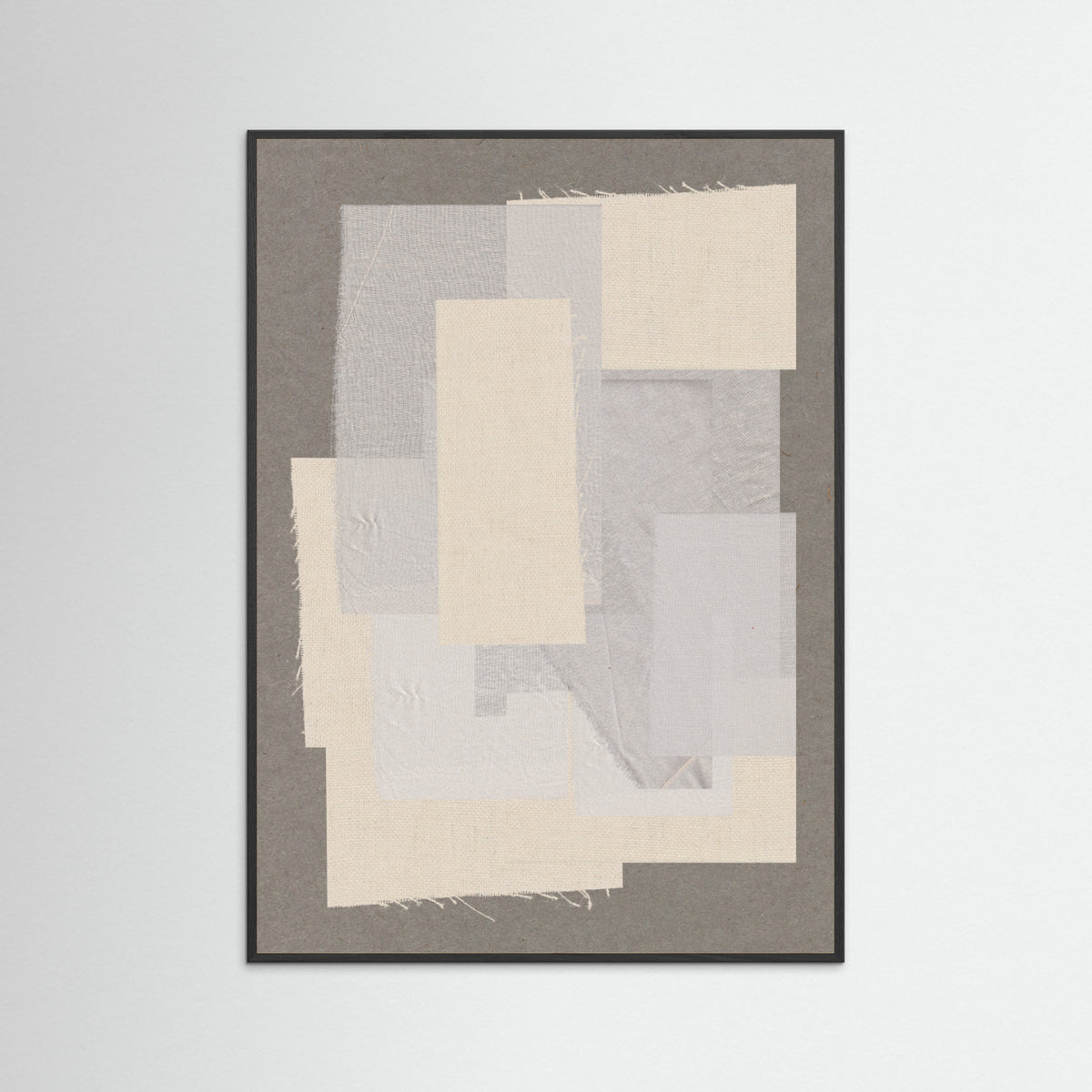 Black Wood Fabric Pattern Collage No.7 Poster