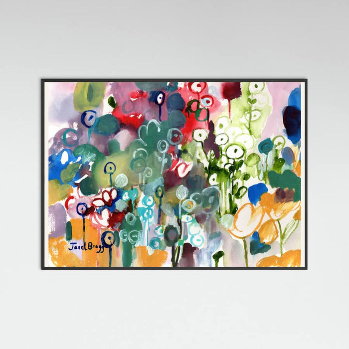 Black Wood Flower Garden Poster
