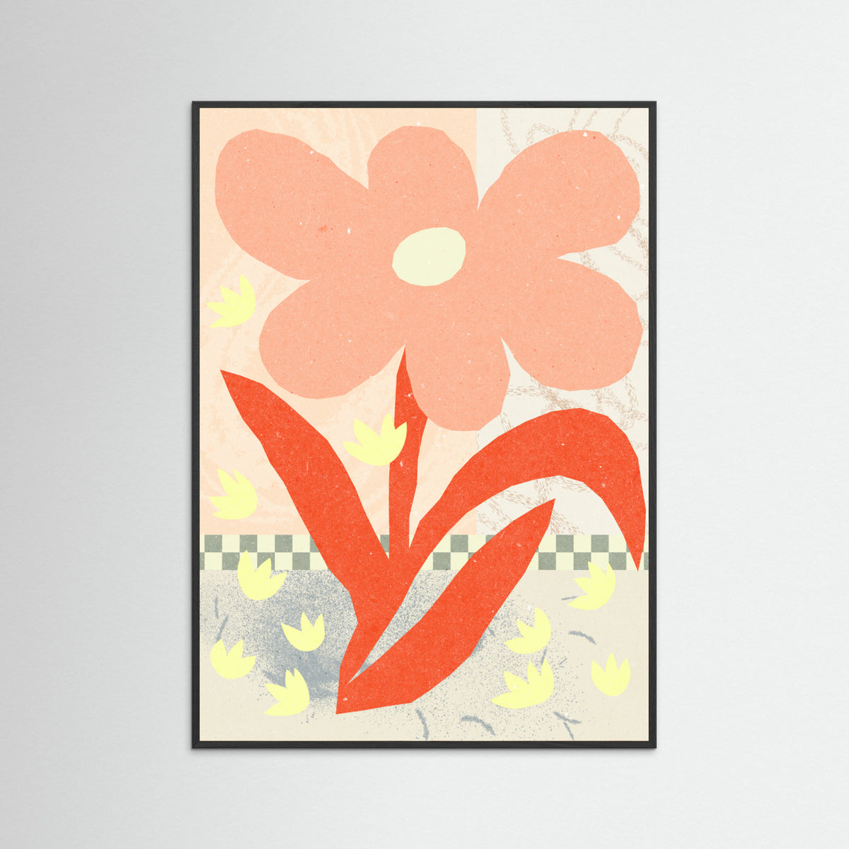Black Wood Flowers Composition 1 Poster