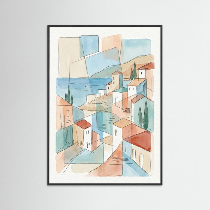 Fragmented Mediterranean View – póster e impresión artística