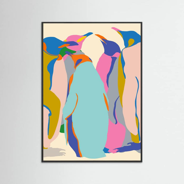 Black Wood In It Together Penguins Poster
