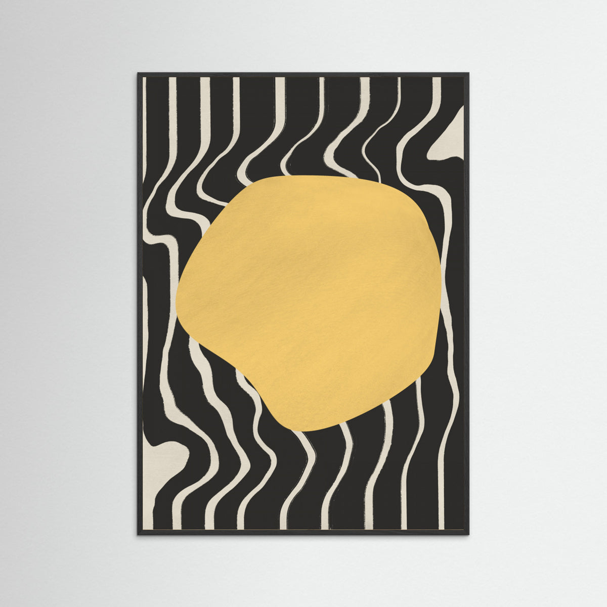 Black Wood Liquid Yellow Poster