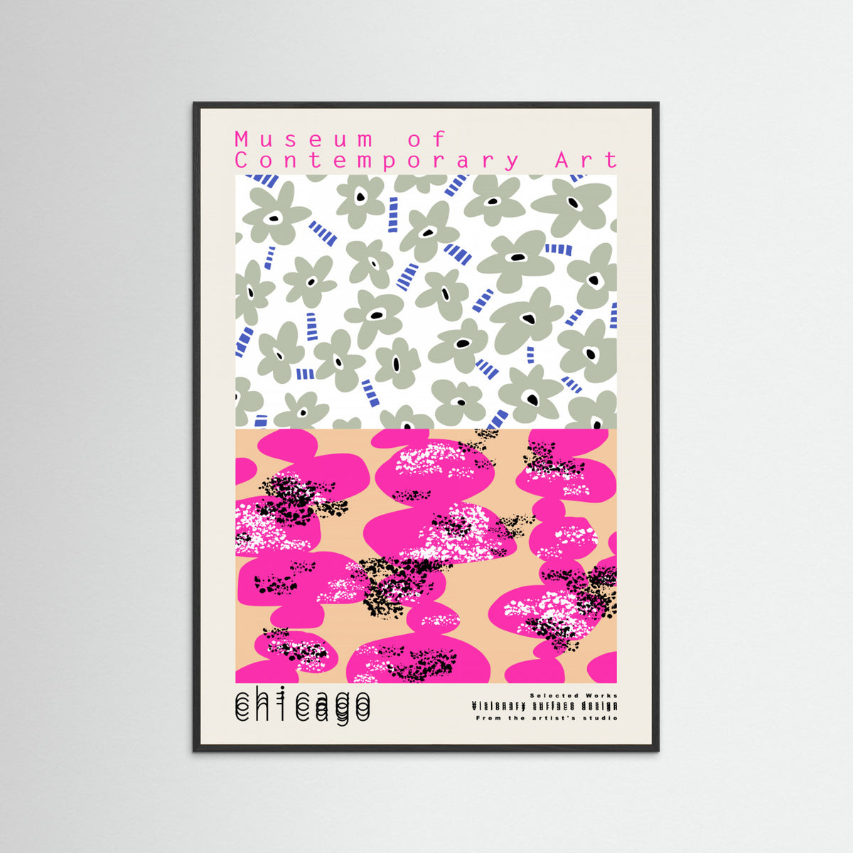 Black Wood Museum of Contemporary Art Chicago Poster