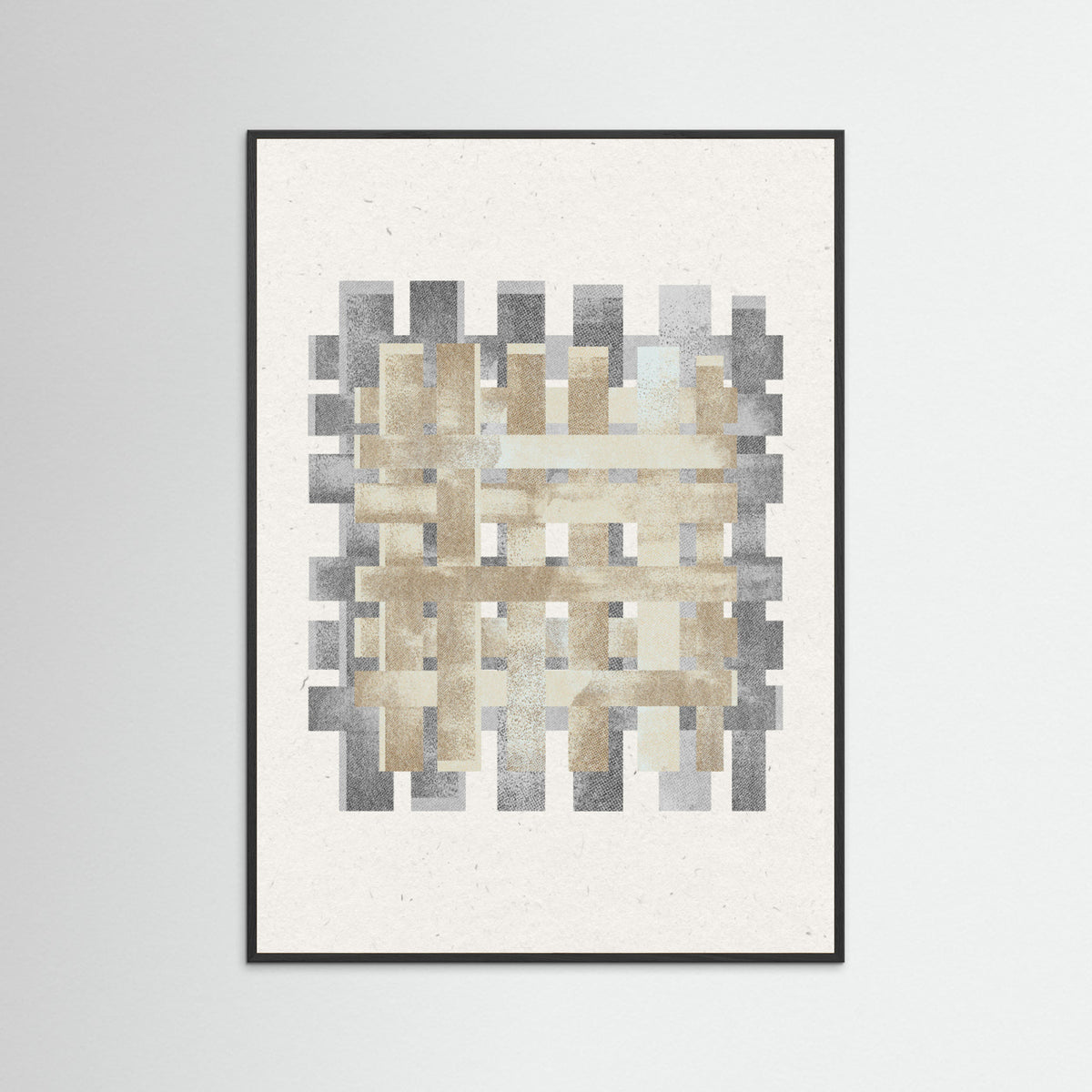 Black Wood Pattern on Pattern No.2 Poster