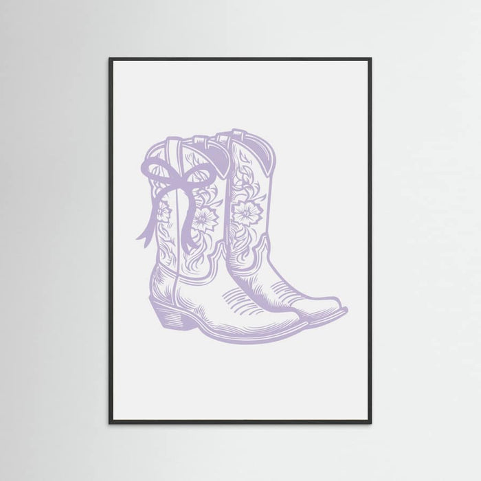 Purple Cowgirl Boots with Bow Poster – Poster und Kunstdruck