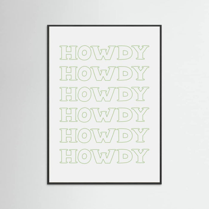Plakat Sage Green Howdy – plakat i druk artystyczny
