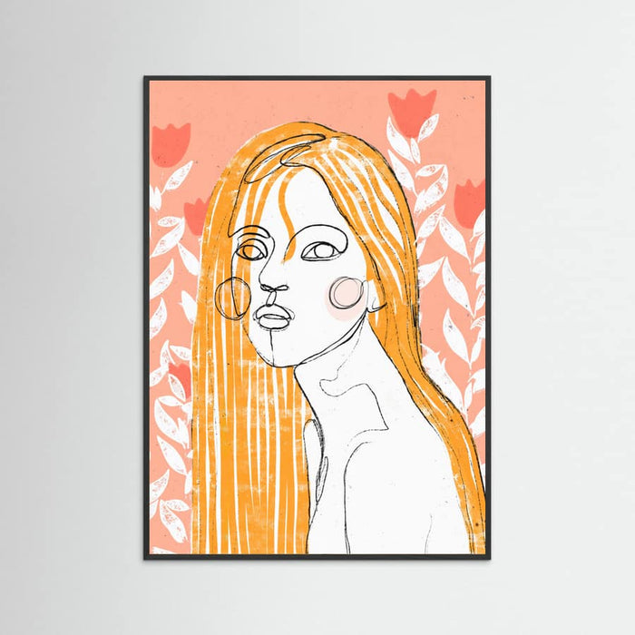 The Tulip Girl (Peach) -juliste – juliste ja taidepainatus