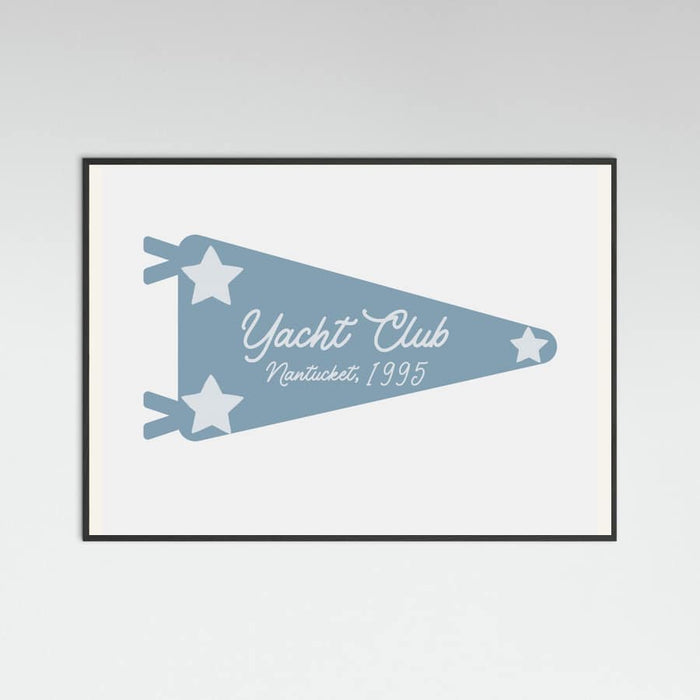 Yacht Club Blue Pennant Poster – plakat og kunsttryk