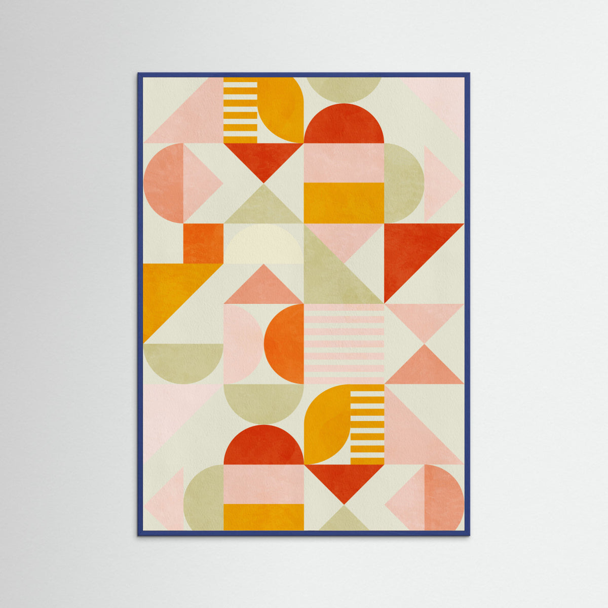 Blue Wood Bauhaus Fun Pastel Poster