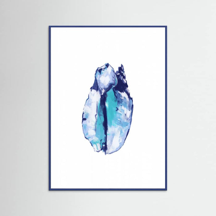 Blue Seashell On White Background No5 Poster – Poster und Kunstdruck