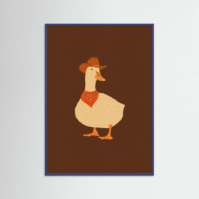 Blue Wood Bo the Cowboy Duck Poster