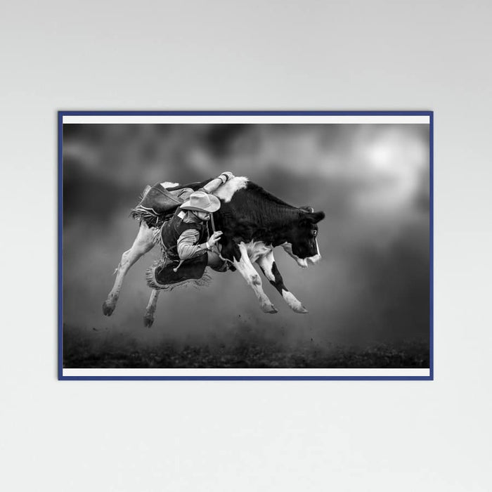Blue Wood Bucking Calf Ride Poster