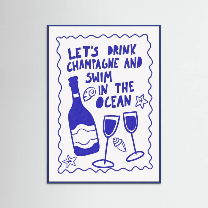 Plakat Champagne by the ocean – plakat i druk artystyczny