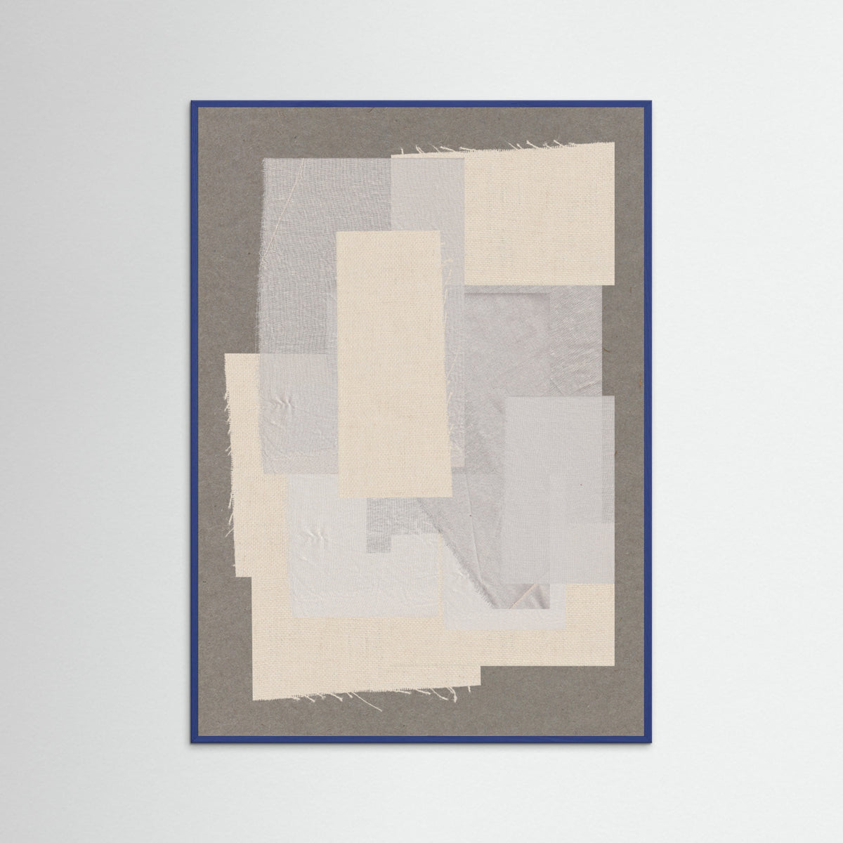 Blue Wood Fabric Pattern Collage No.7 Poster