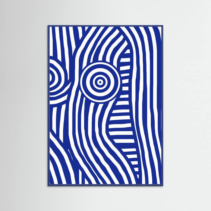 Front Blue and White Striped Nude Poster – poster and art print