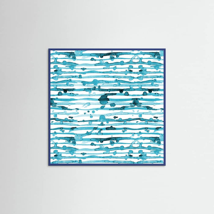 Póster Indigo Teal Line Splatter Watercolor – póster e impresión artística