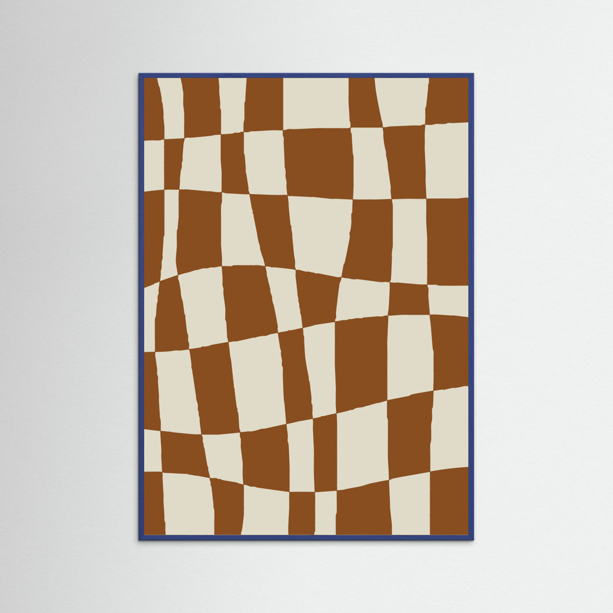 Blue Wood Minimal Checkerboard Poster