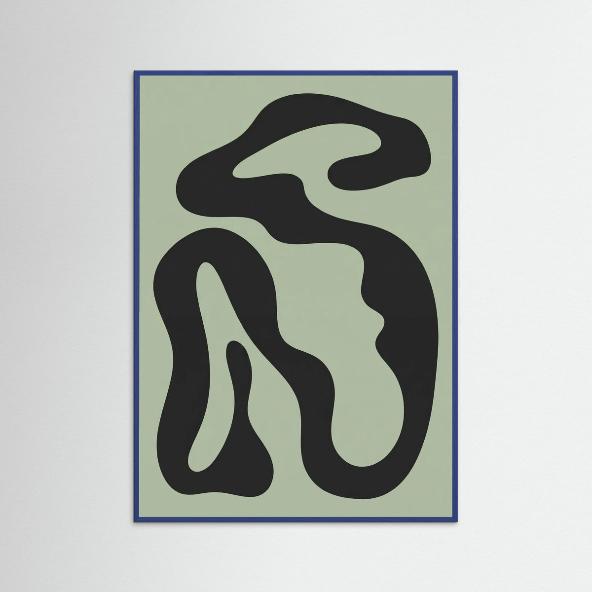 Blue Wood Organic Shapes Abstraction