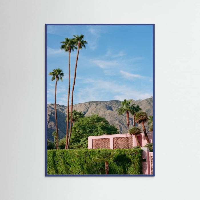 Blue Wood Palm Springs Pink House Poster