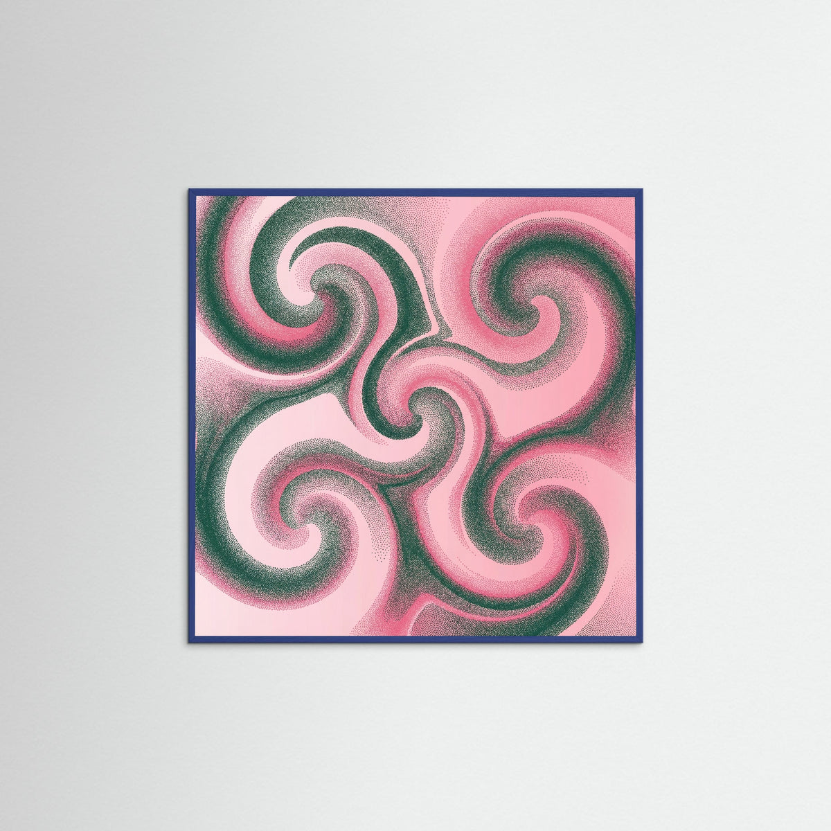 Blue Wood Square Rhythmic Flow