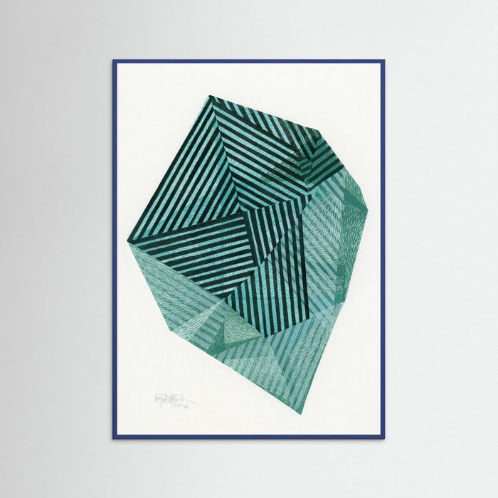 Blue Wood Striped Stone I. Poster