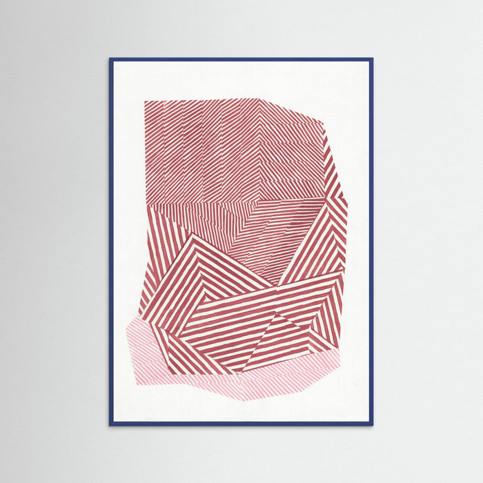 Blue Wood Striped geometric shape Poster