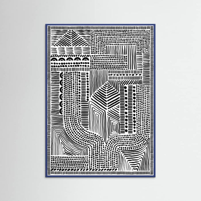 Blue Wood Tribal Abstract Poster