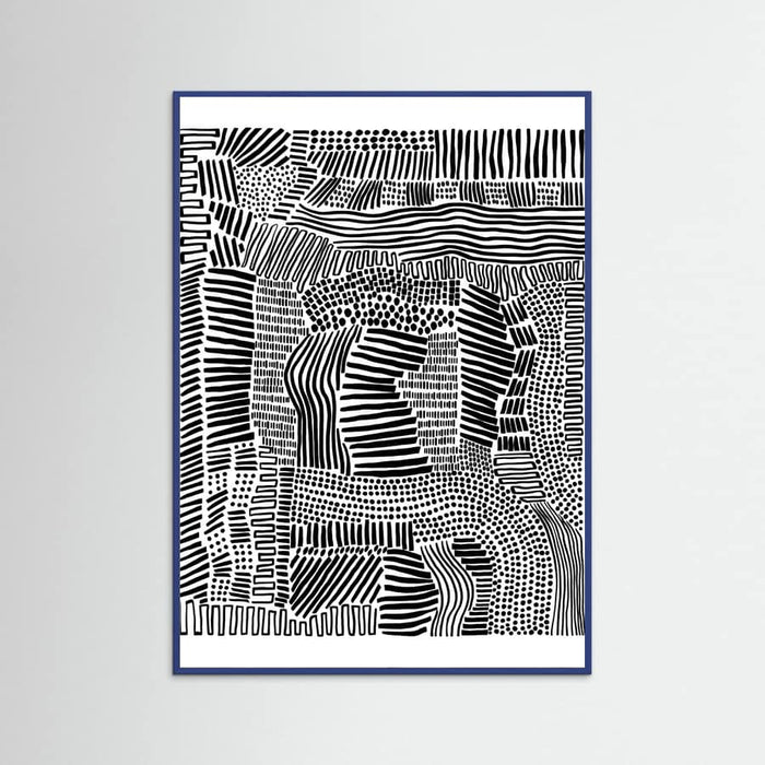Blue Wood Tribal Art Poster