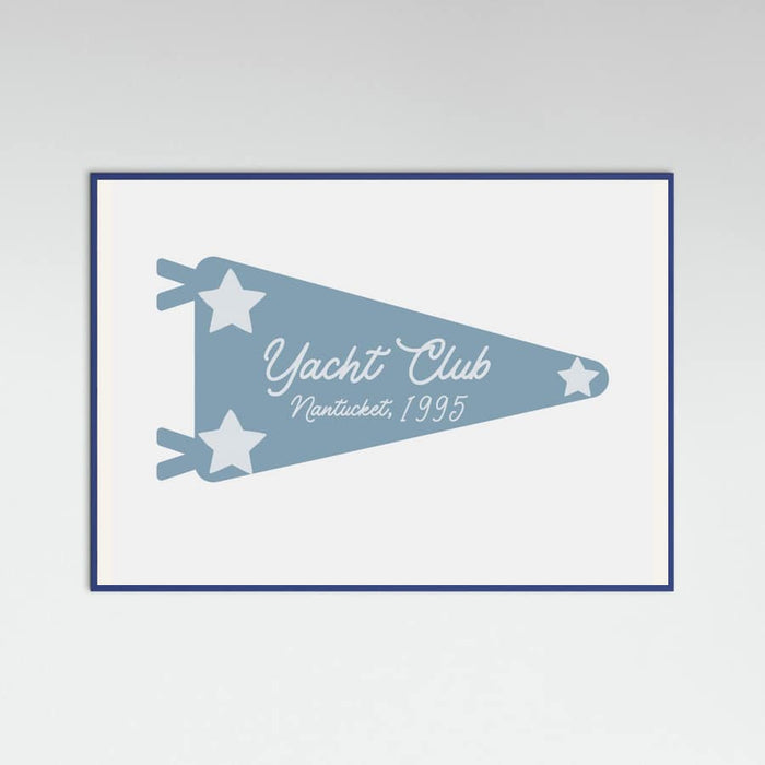 Yacht Club Blue Pennant Poster – plakat og kunsttryk