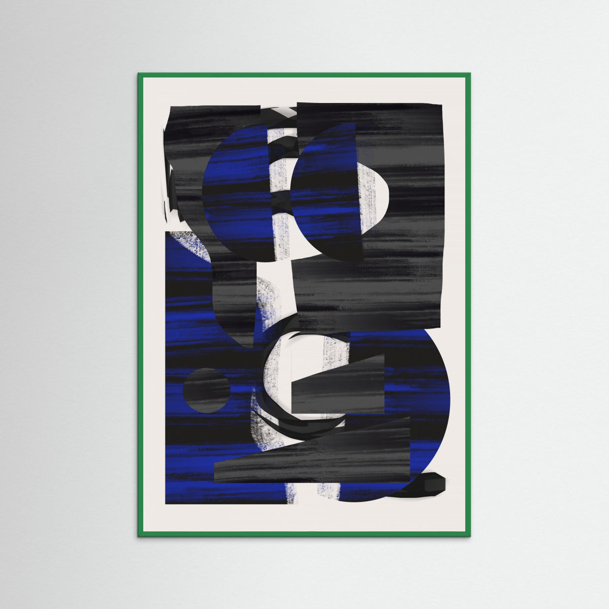 Green Wood Abstract Stripe Minimal Collage 28 Poster