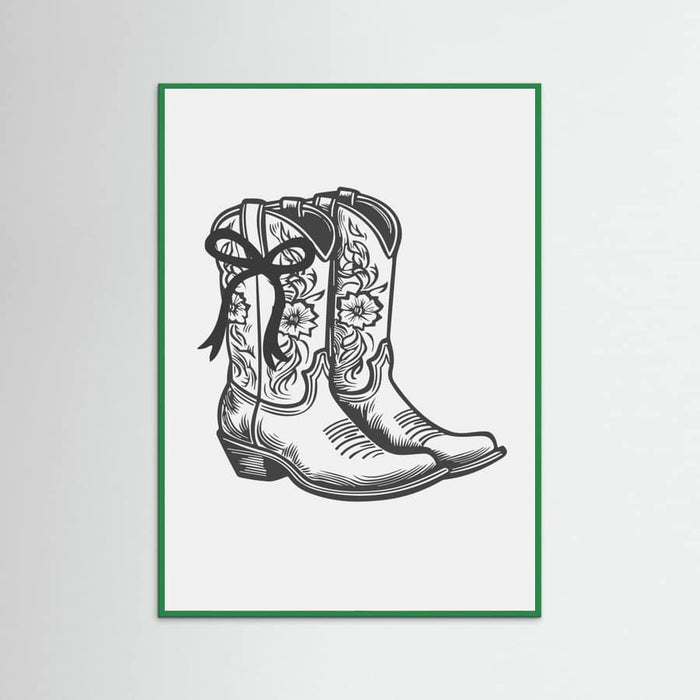 Black Cowgirl Boots with Bow Poster – Poster und Kunstdruck