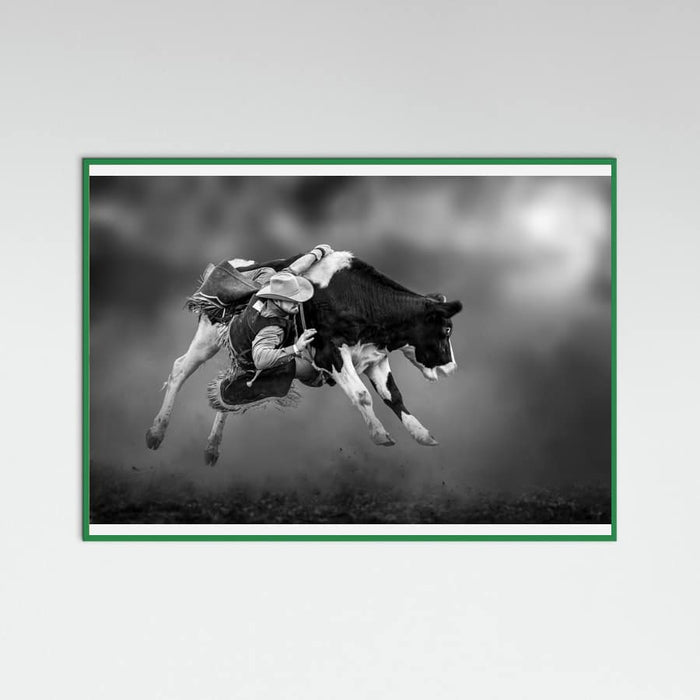Green Wood Bucking Calf Ride Poster