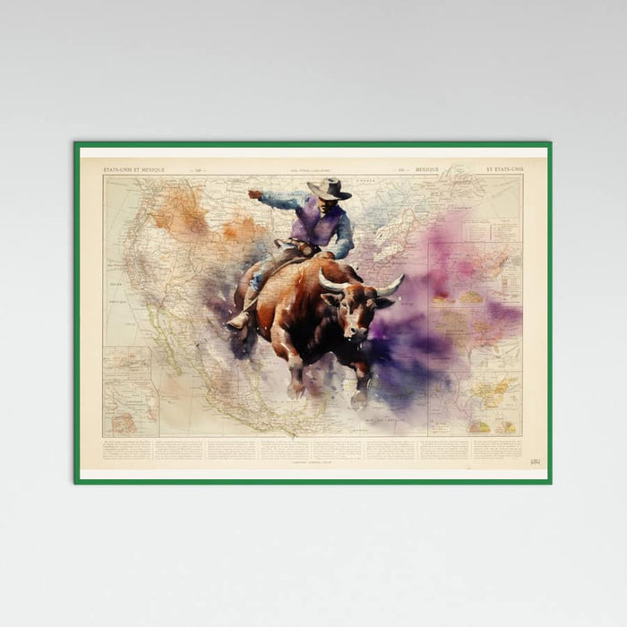 Green Wood Bull Rider Poster