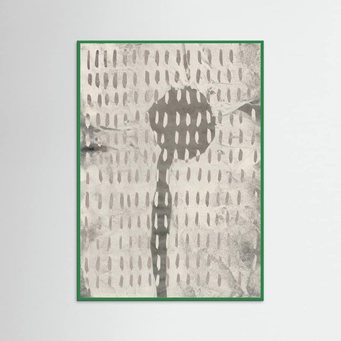 Green Wood Contemporary Abstract In White and Grey Poster