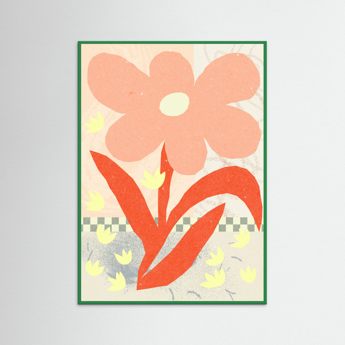 Green Wood Flowers Composition 1 Poster
