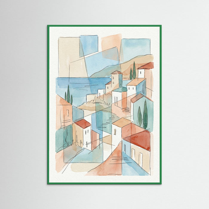 Fragmented Mediterranean View – póster e impresión artística