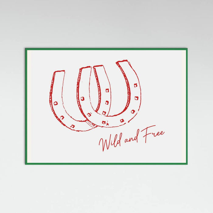 Horseshoe Wild and Free Red Poster – Poster und Kunstdruck