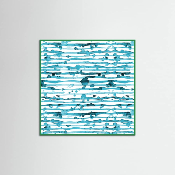 Póster Indigo Teal Line Splatter Watercolor – póster e impresión artística