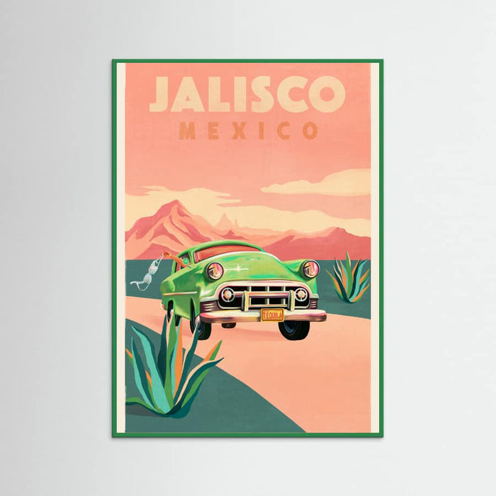Green Wood Jalisco Mexico Vintage Travel Poster