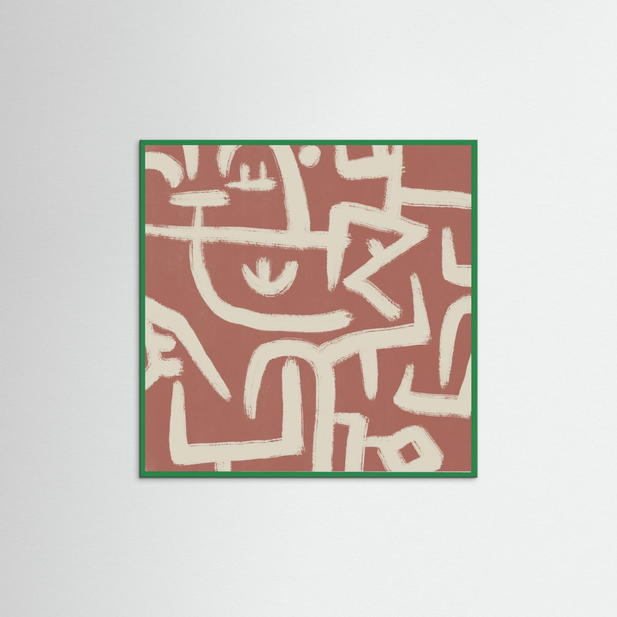 Green Wood Line art abstract Poster