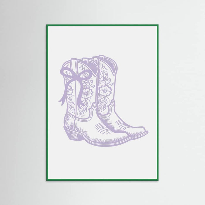 Purple Cowgirl Boots with Bow Poster – Poster und Kunstdruck