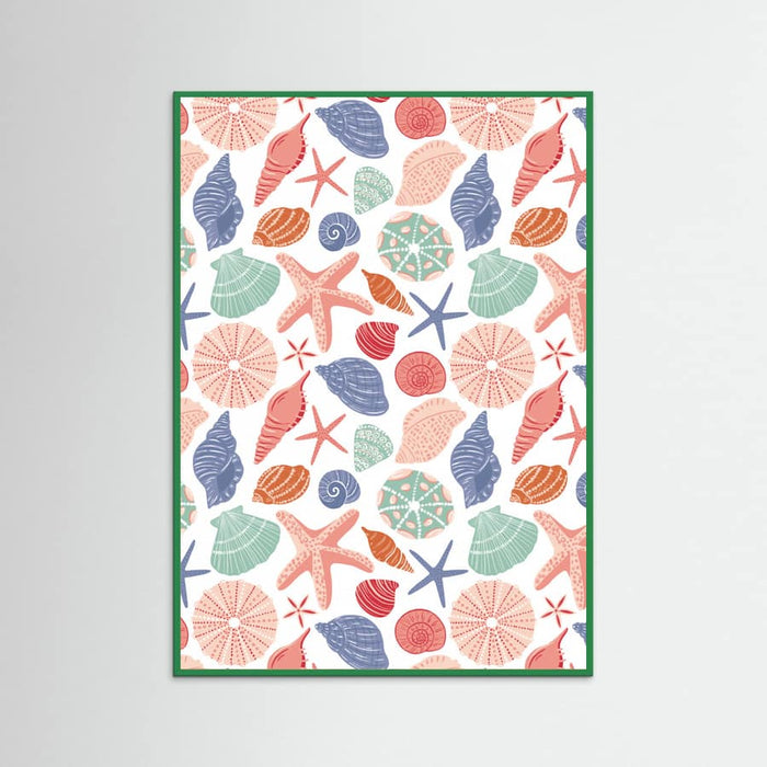 Seashells and Starfish - White Poster – poster and art print